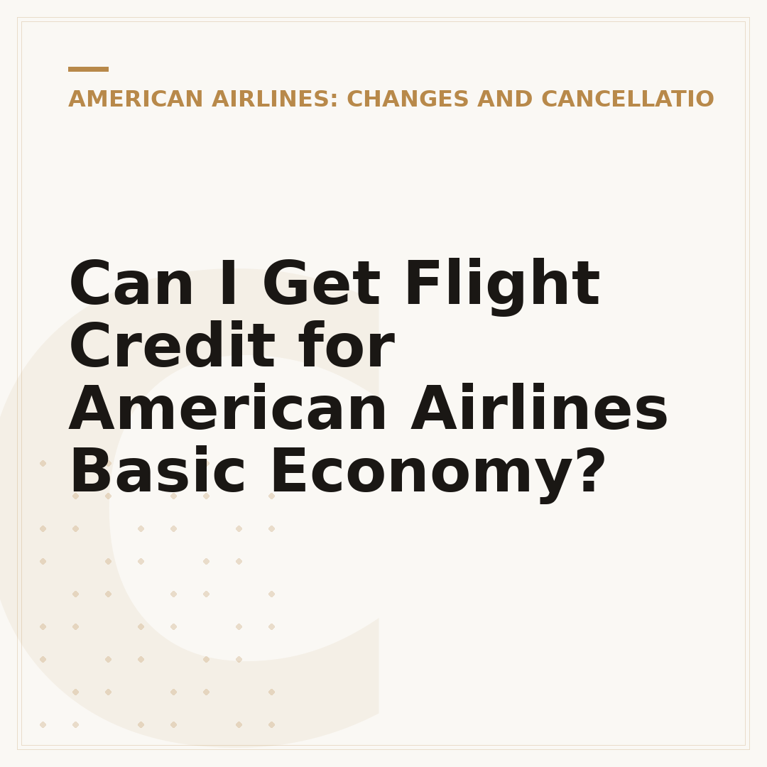 Can I Get Flight Credit for American Airlines Basic Economy?