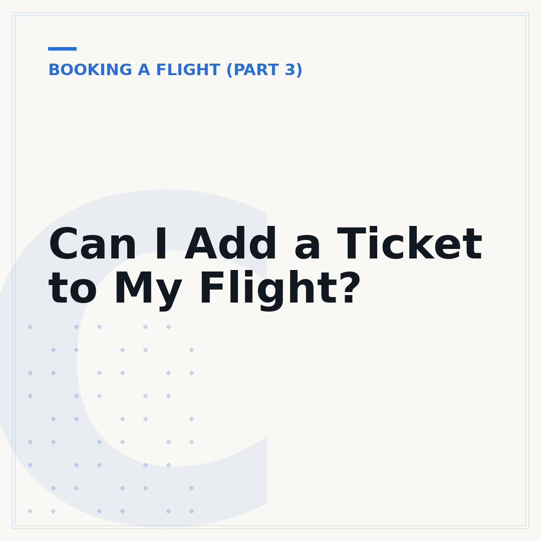 Can I Add a Ticket to My Flight?