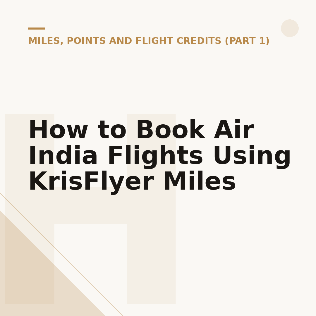How to Book Air India Flights Using KrisFlyer Miles
