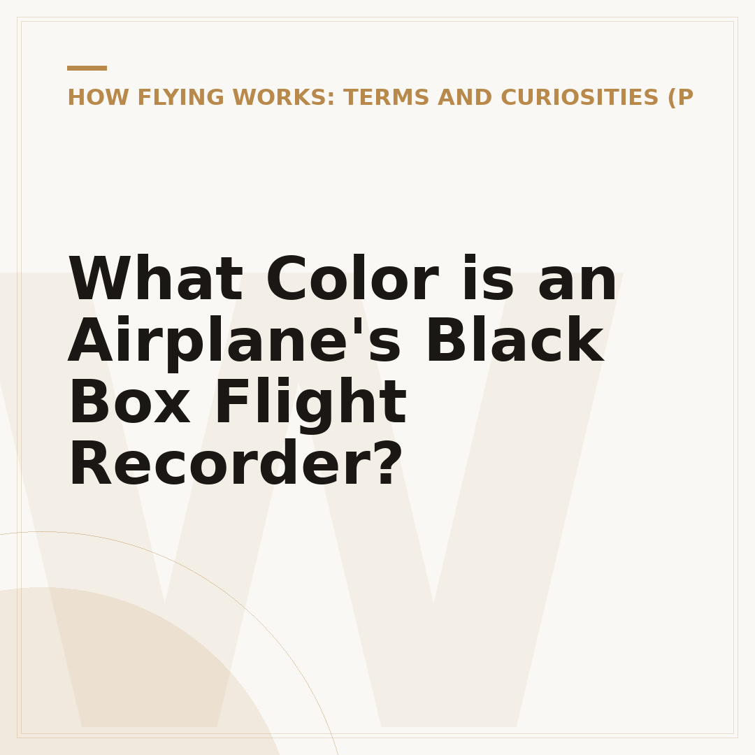 What Color is an Airplane's Black Box Flight Recorder?