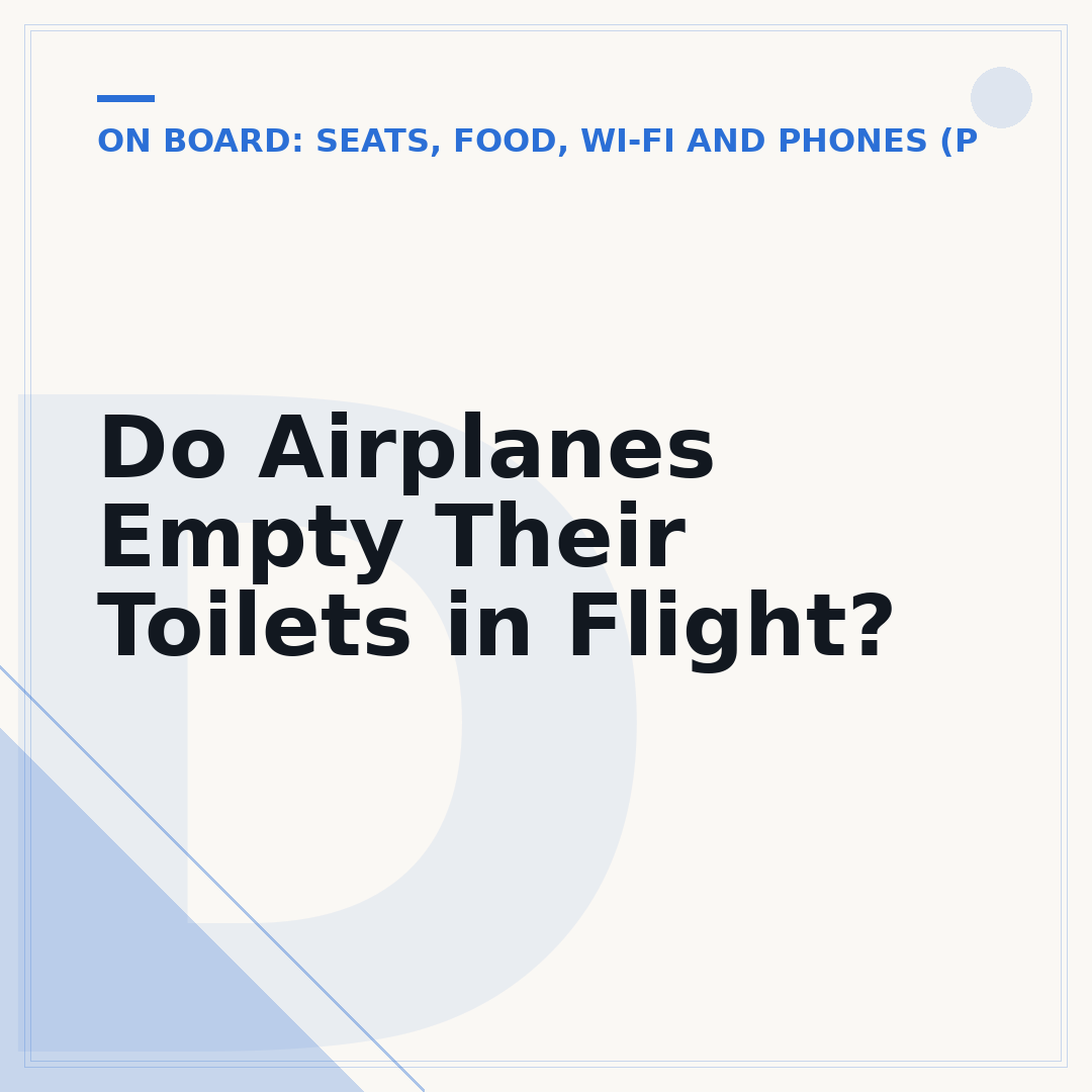 Do Airplanes Empty Their Toilets in Flight?