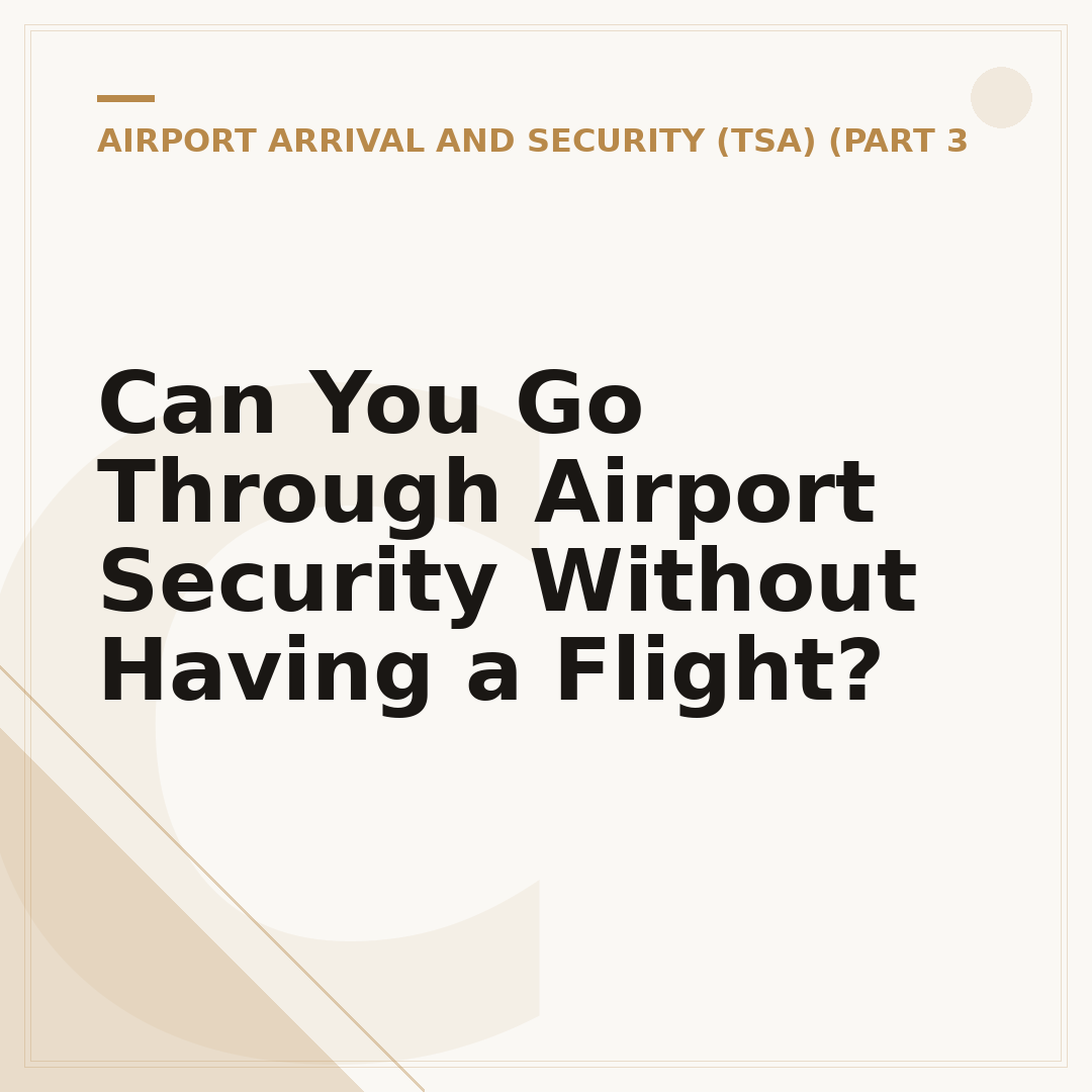 Can You Go Through Airport Security Without Having a Flight?