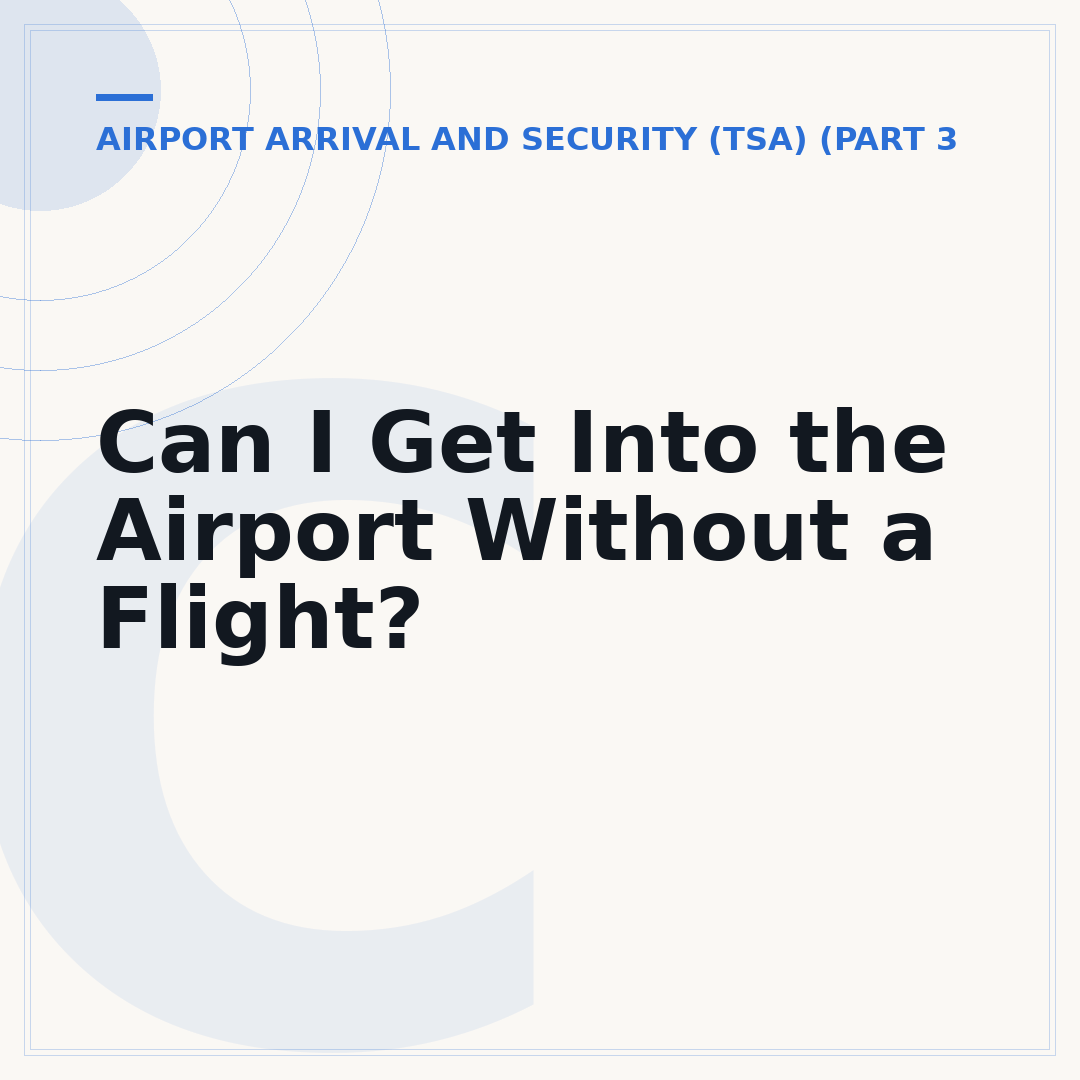 Can I Get Into the Airport Without a Flight?