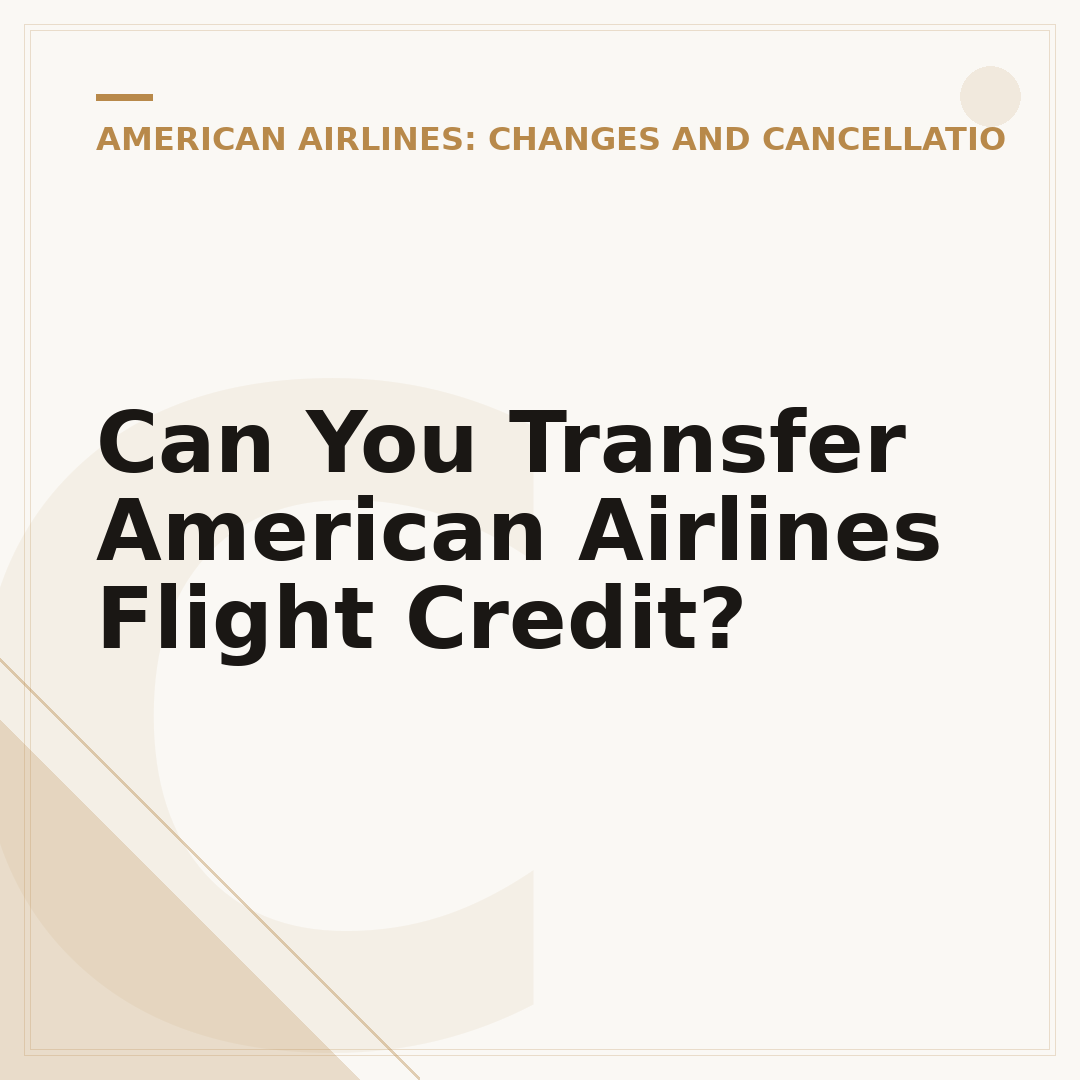Can You Transfer American Airlines Flight Credit?