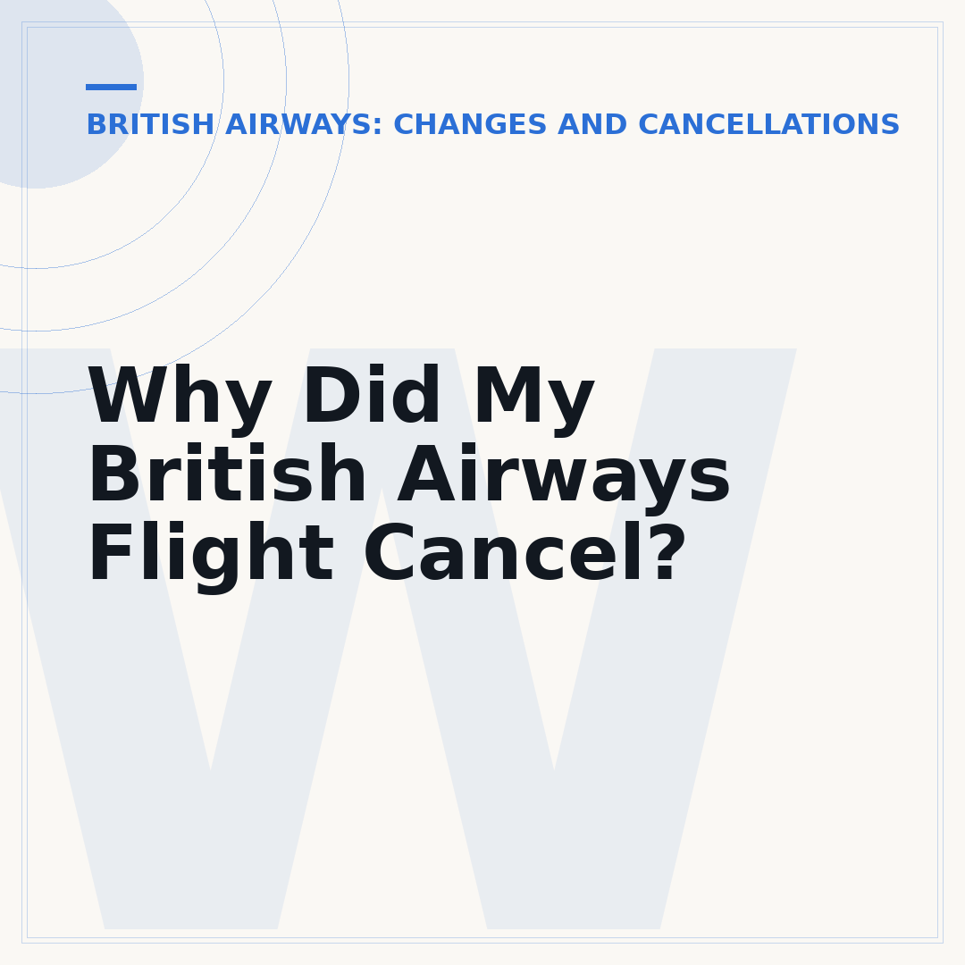 Why Did My British Airways Flight Cancel?