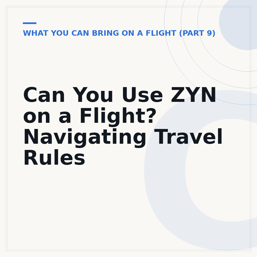 Can You Use ZYN on a Flight? Navigating Travel Rules