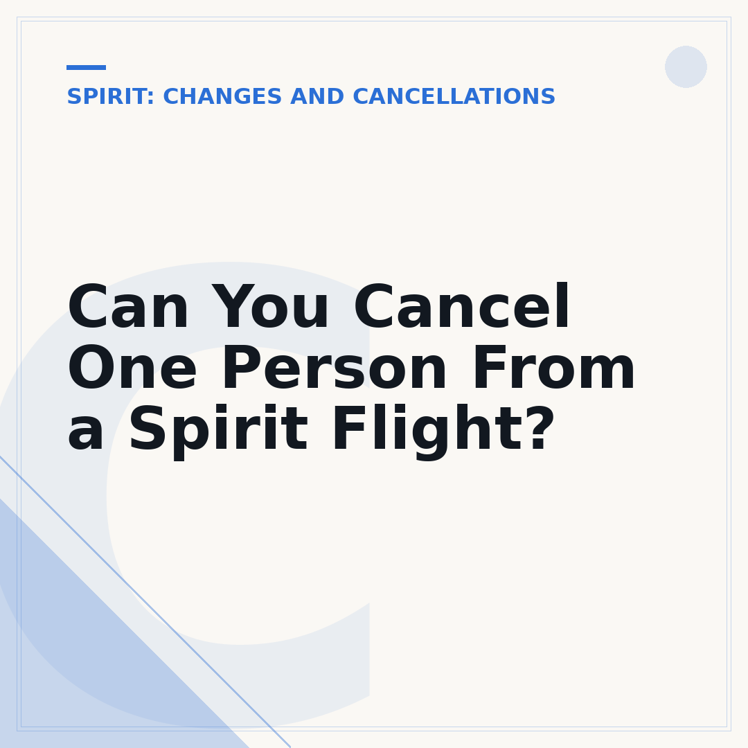 Can You Cancel One Person From a Spirit Flight?