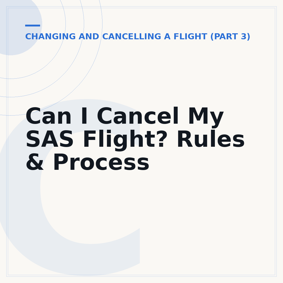 Can I Cancel My SAS Flight? Rules & Process