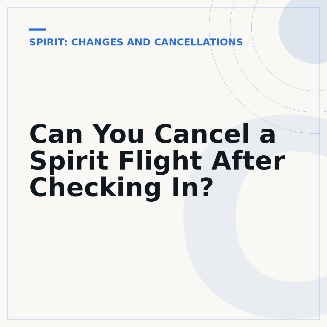 Can You Cancel a Spirit Flight After Checking In?