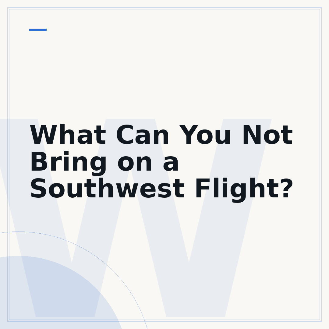 What Can You Not Bring on a Southwest Flight?