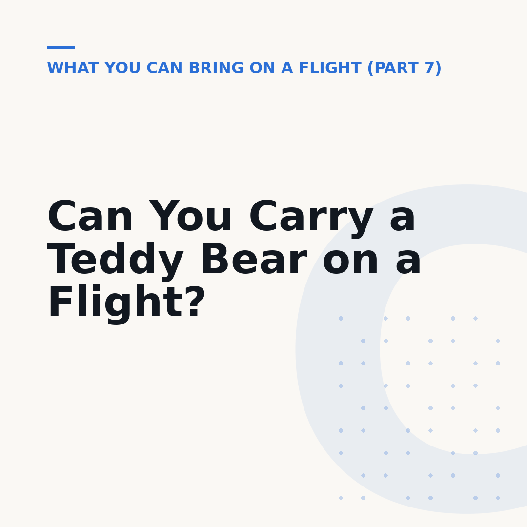 Can You Carry a Teddy Bear on a Flight?
