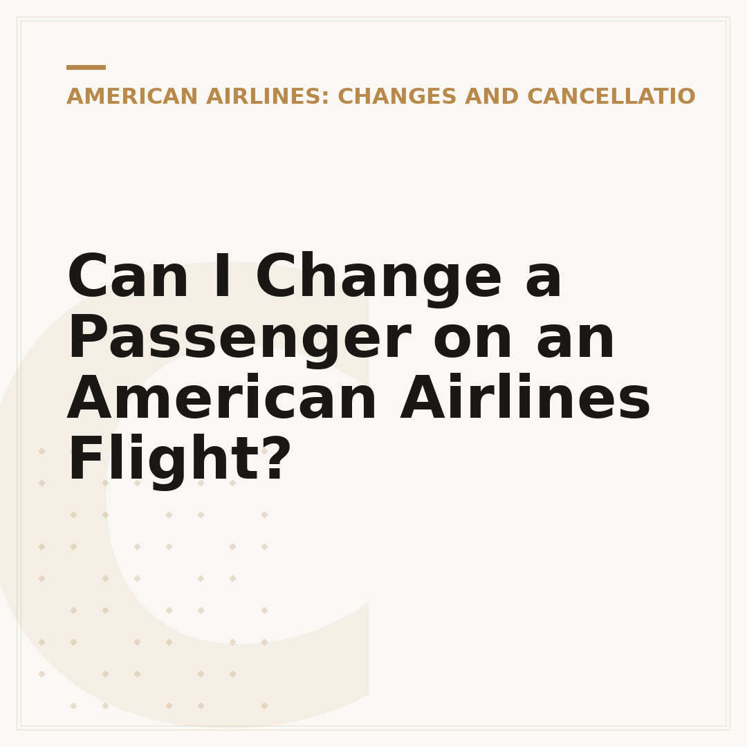 Can I Change a Passenger on an American Airlines Flight?