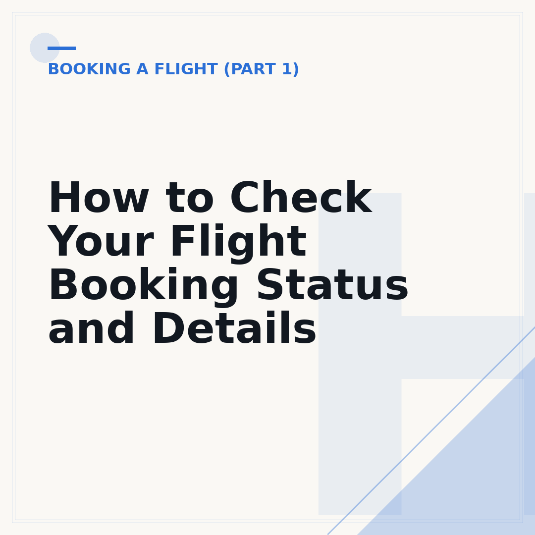 How to Check Your Flight Booking Status and Details