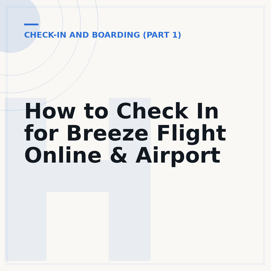 How to Check In for Breeze Flight Online & Airport