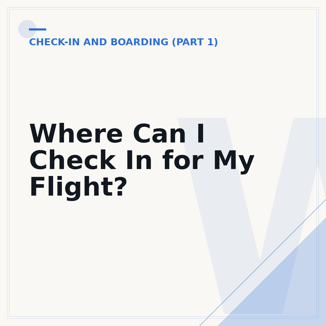 Where Can I Check In for My Flight?