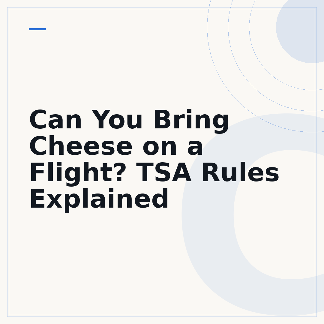 Can You Bring Cheese on a Flight? TSA Rules Explained