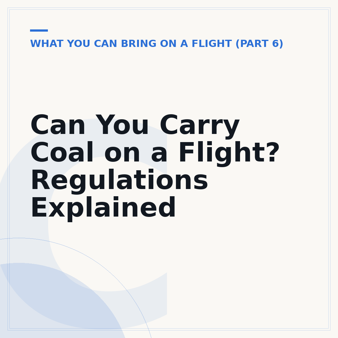 Can You Carry Coal on a Flight? Regulations Explained