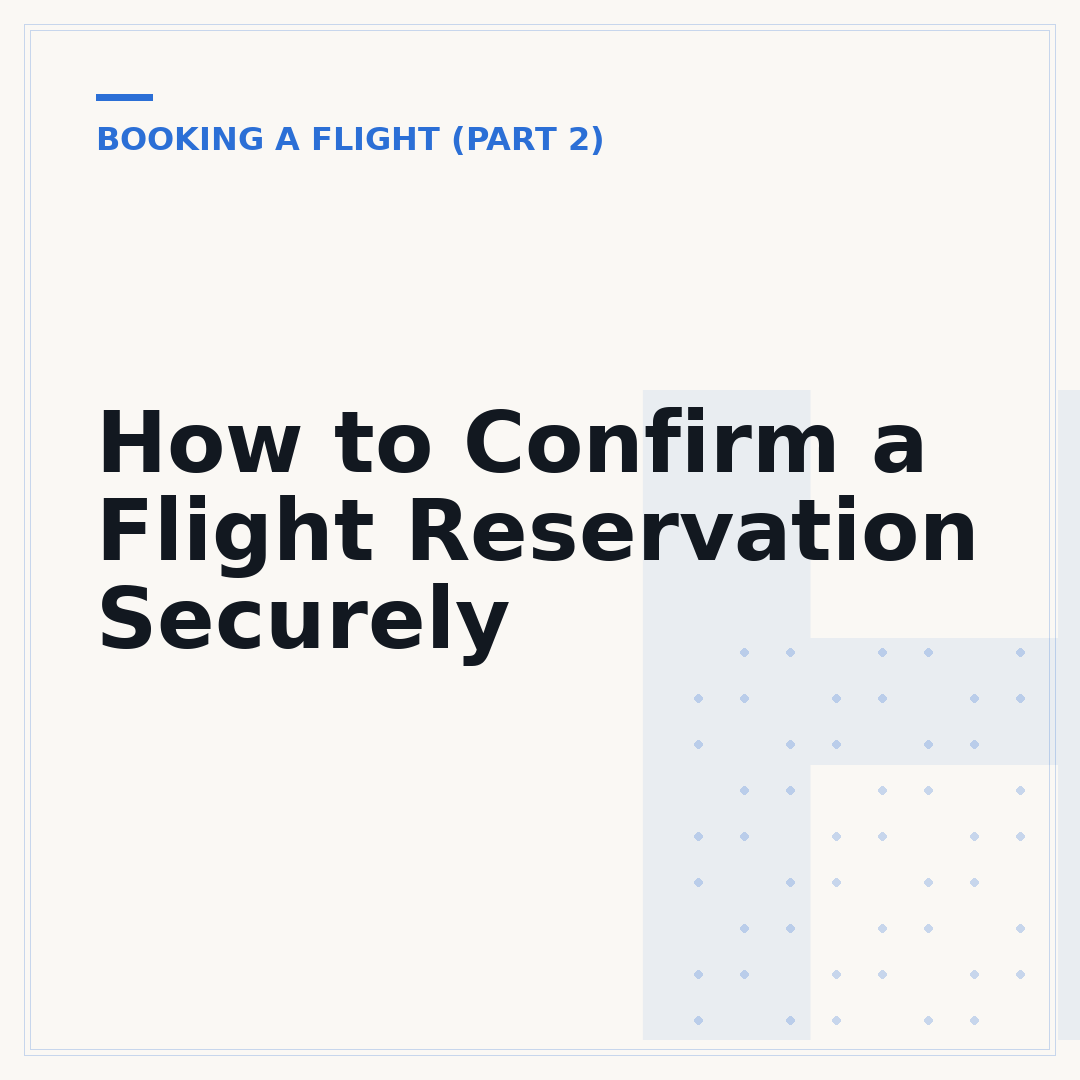 How to Confirm a Flight Reservation Securely