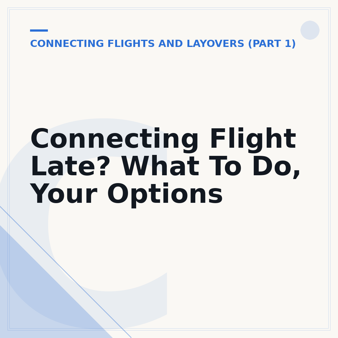 Connecting Flight Late? What To Do, Your Options