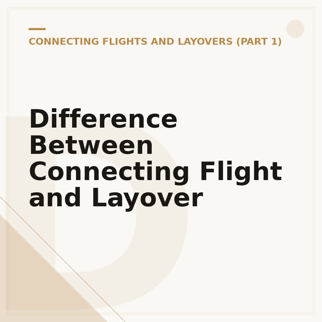 Difference Between Connecting Flight and Layover
