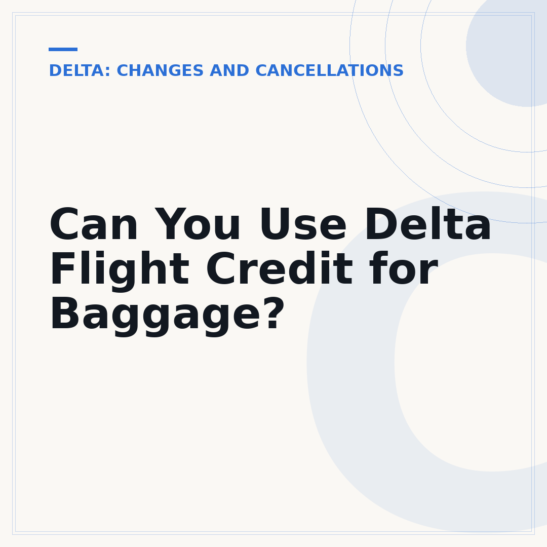 Can You Use Delta Flight Credit for Baggage?