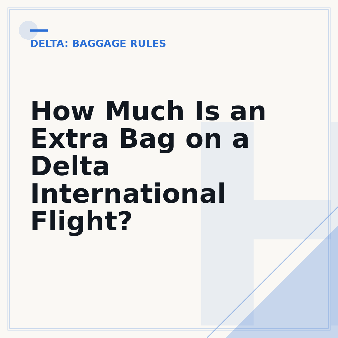 How Much Is an Extra Bag on a Delta International Flight?