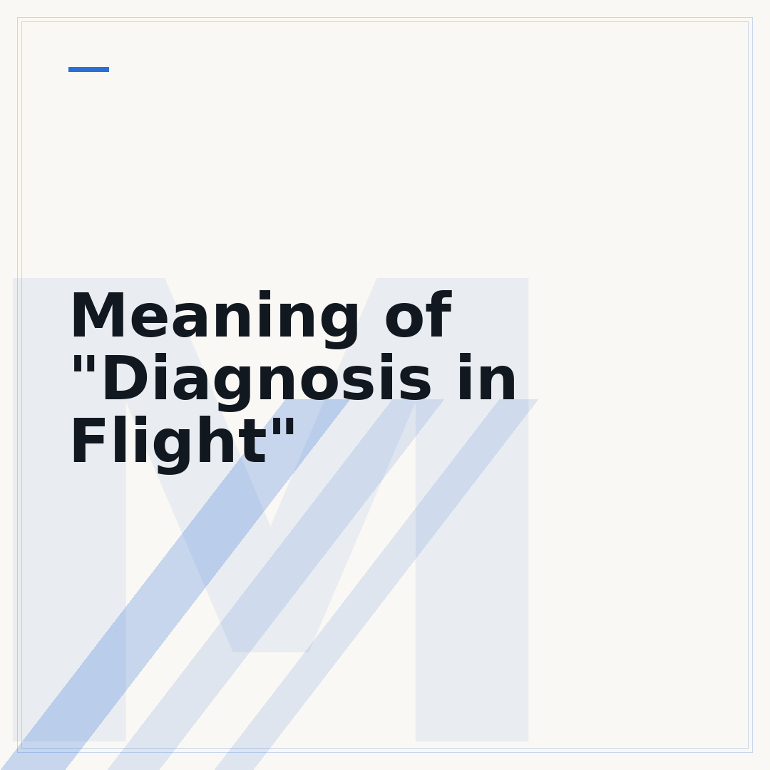 Meaning of "Diagnosis in Flight"