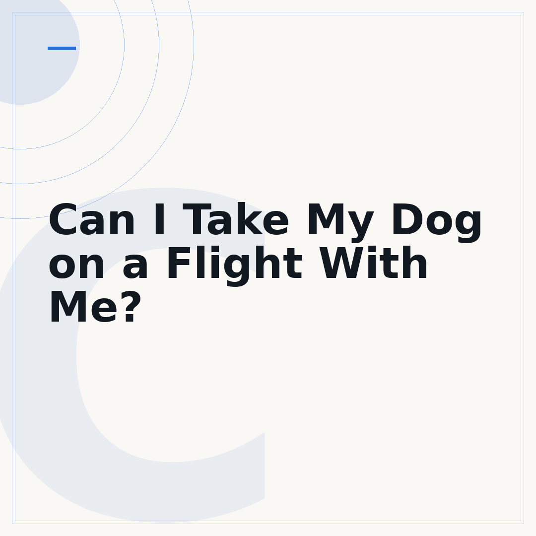 Can I Take My Dog on a Flight With Me?