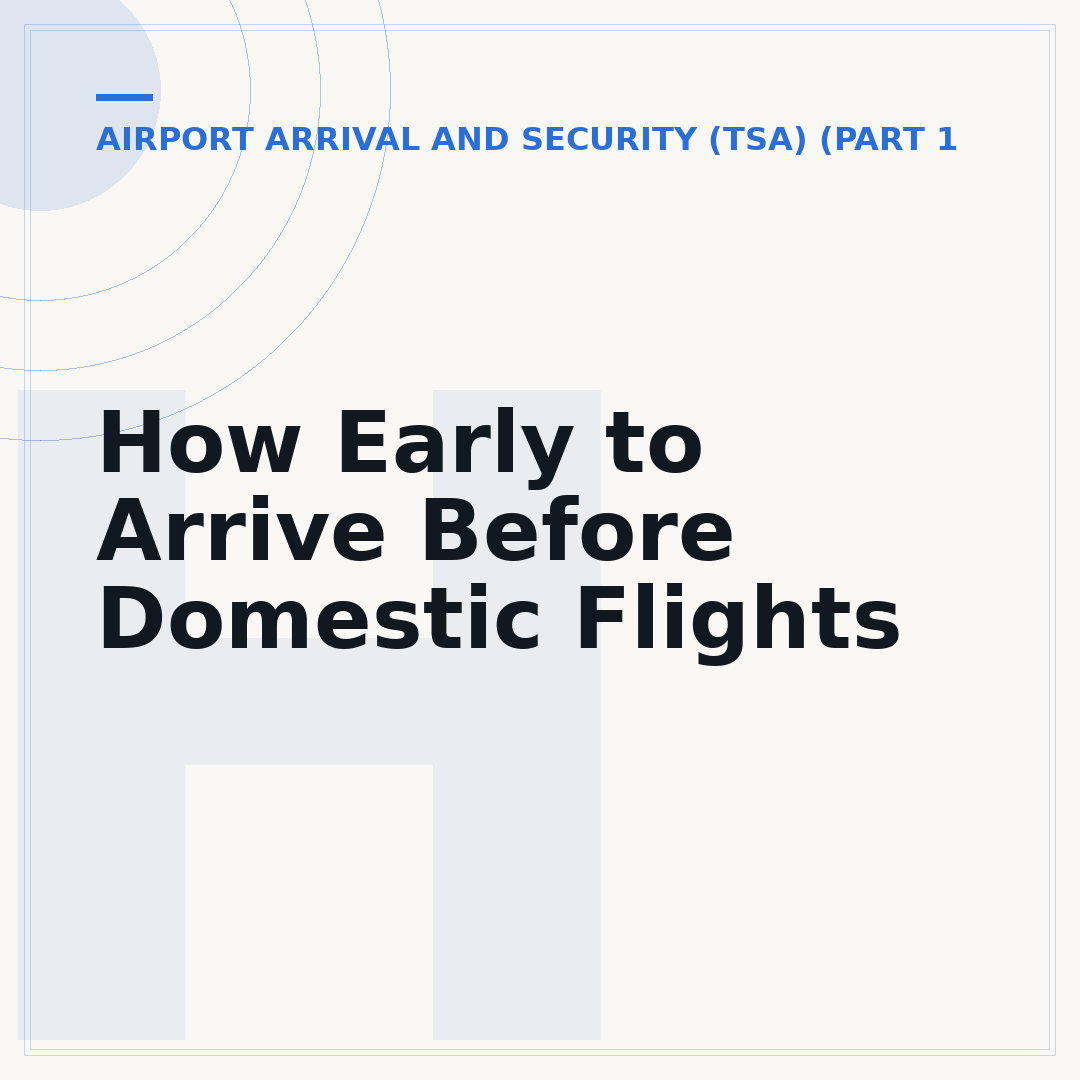How Early to Arrive Before Domestic Flights