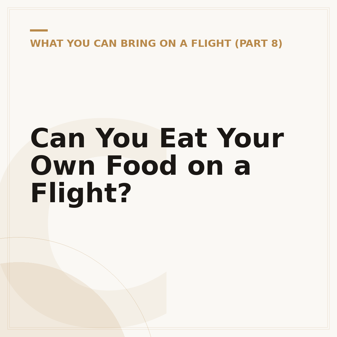 Can You Eat Your Own Food on a Flight?