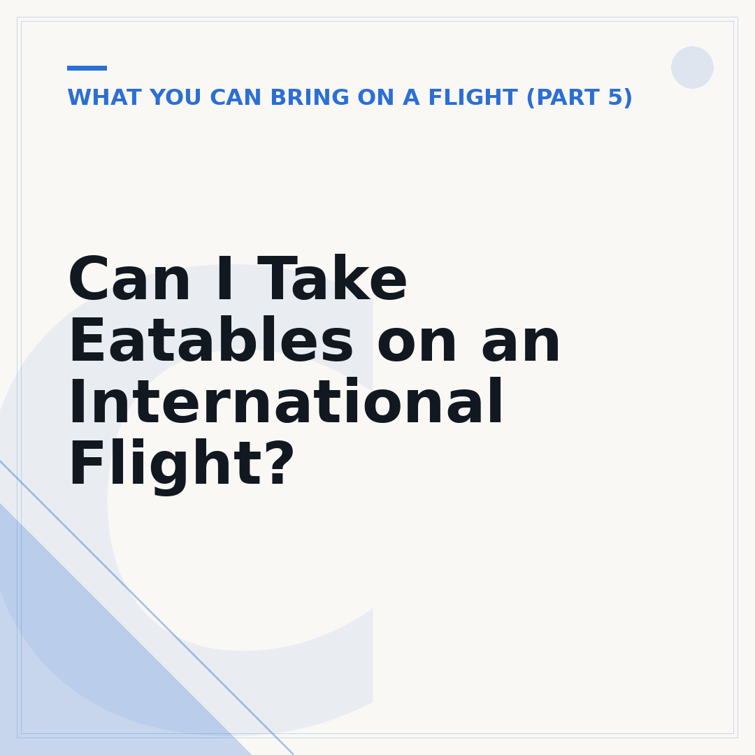 Can I Take Eatables on an International Flight?