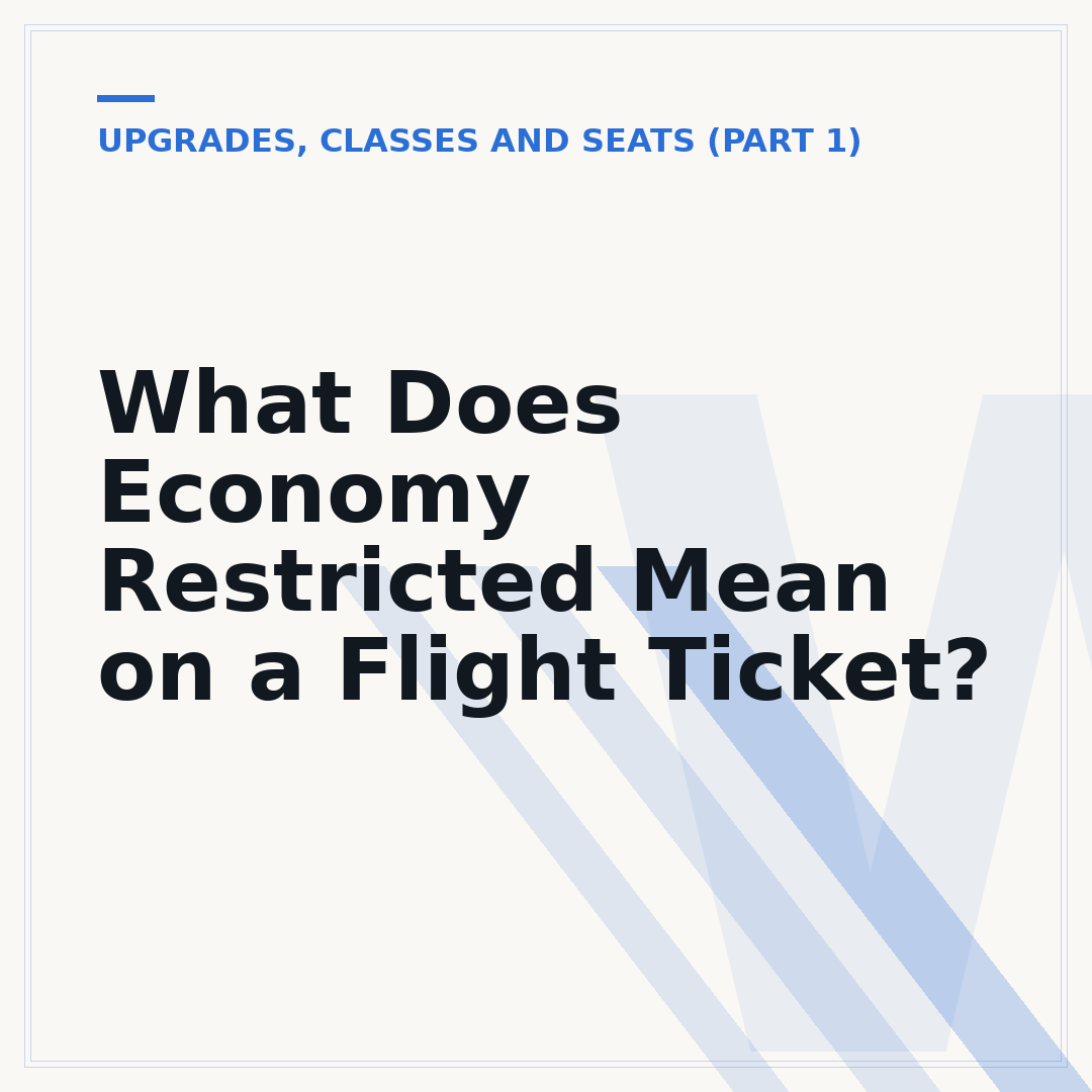 What Does Economy Restricted Mean on a Flight Ticket?