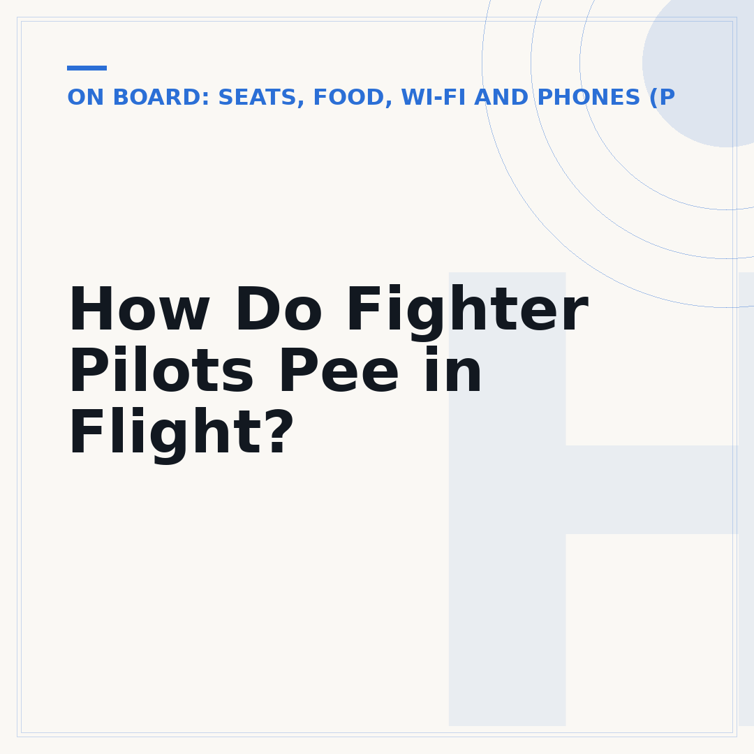 How Do Fighter Pilots Pee in Flight?