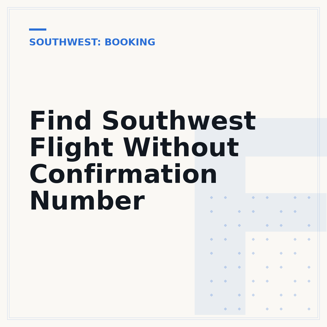 Find Southwest Flight Without Confirmation Number