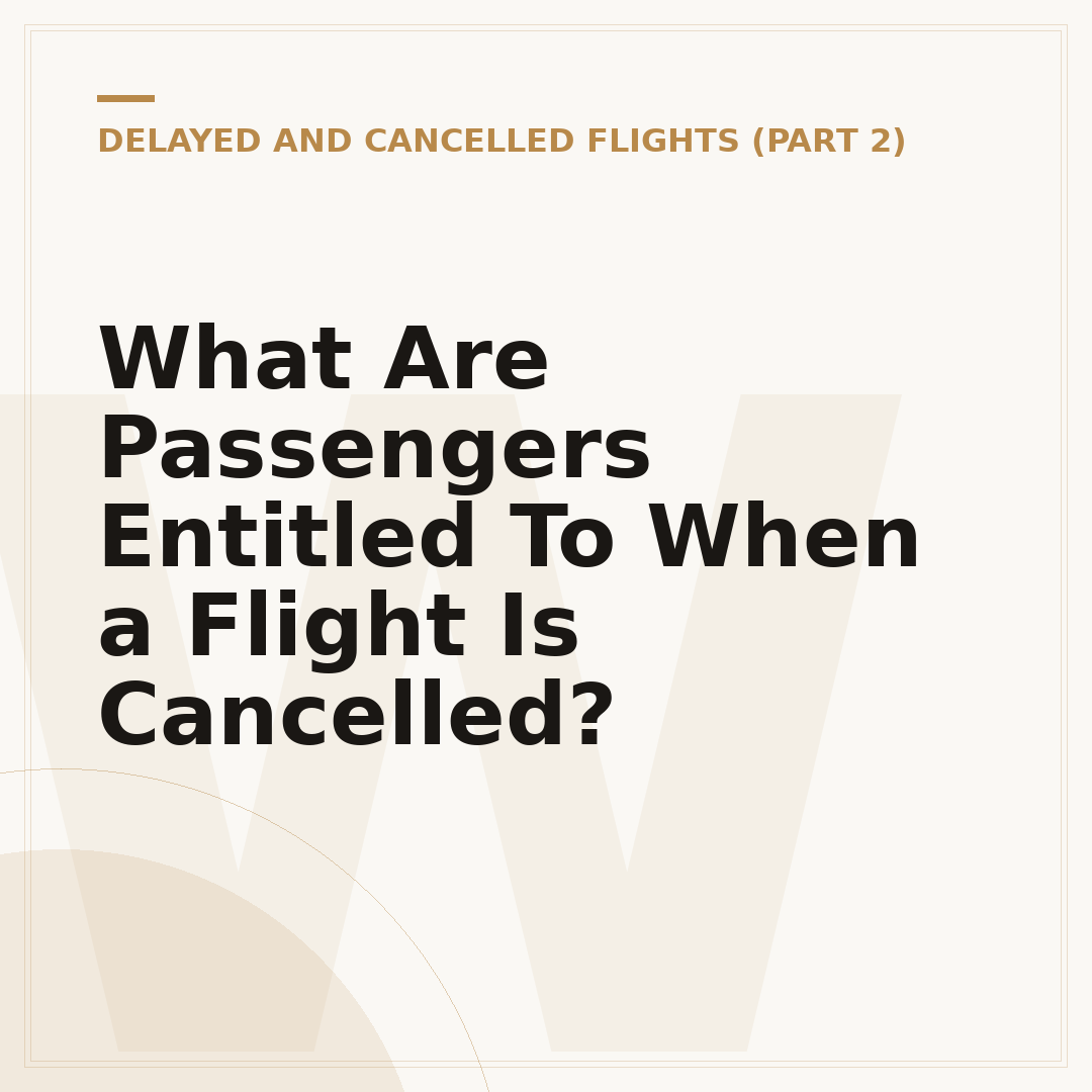 What Are Passengers Entitled To When a Flight Is Cancelled?