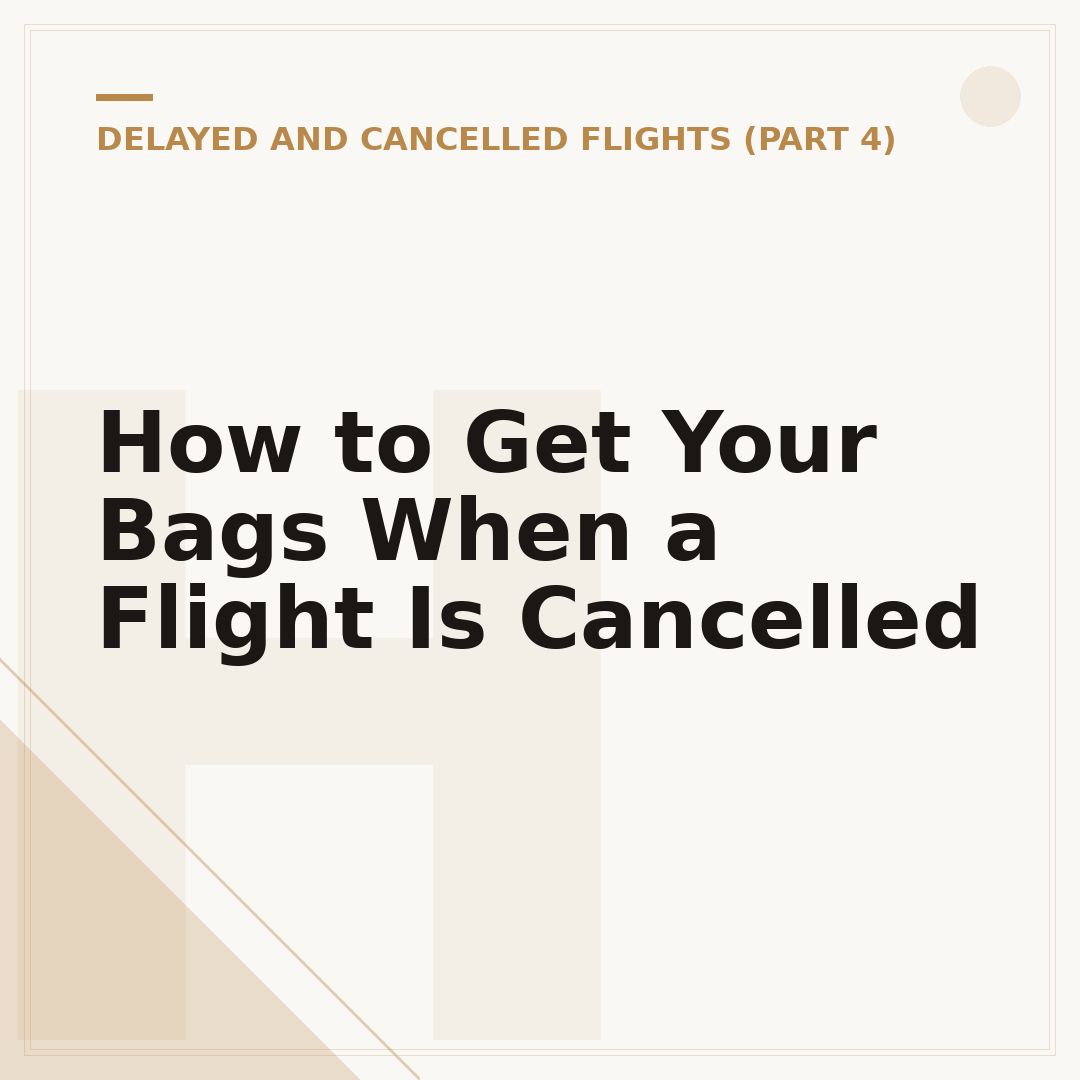 How to Get Your Bags When a Flight Is Cancelled