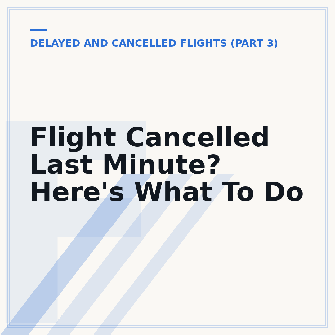 Flight Cancelled Last Minute? Here's What To Do