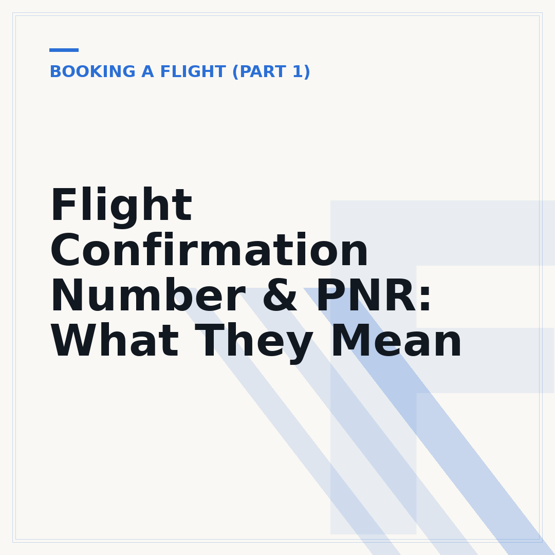 Flight Confirmation Number & PNR: What They Mean
