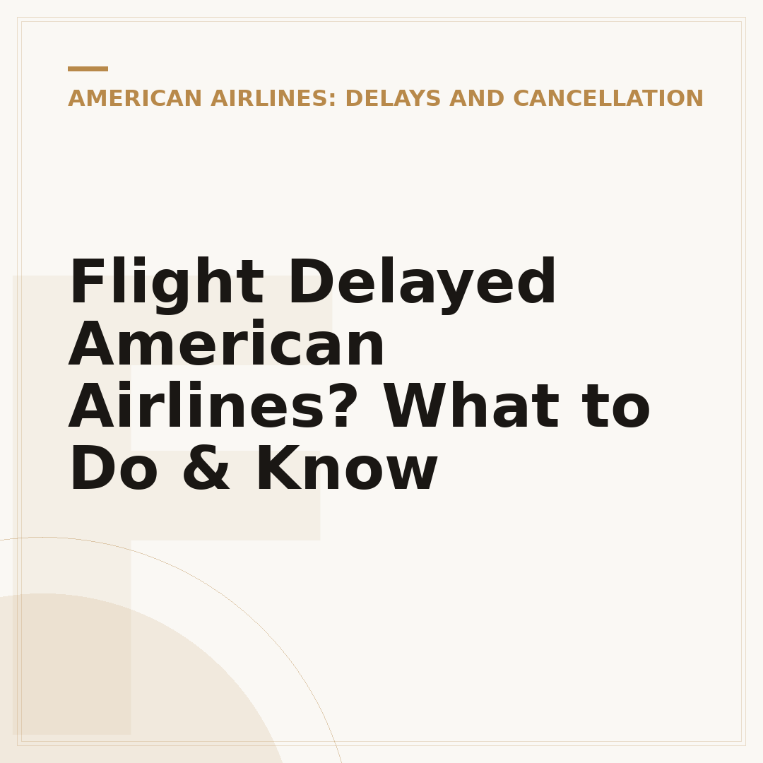 Flight Delayed American Airlines? What to Do & Know