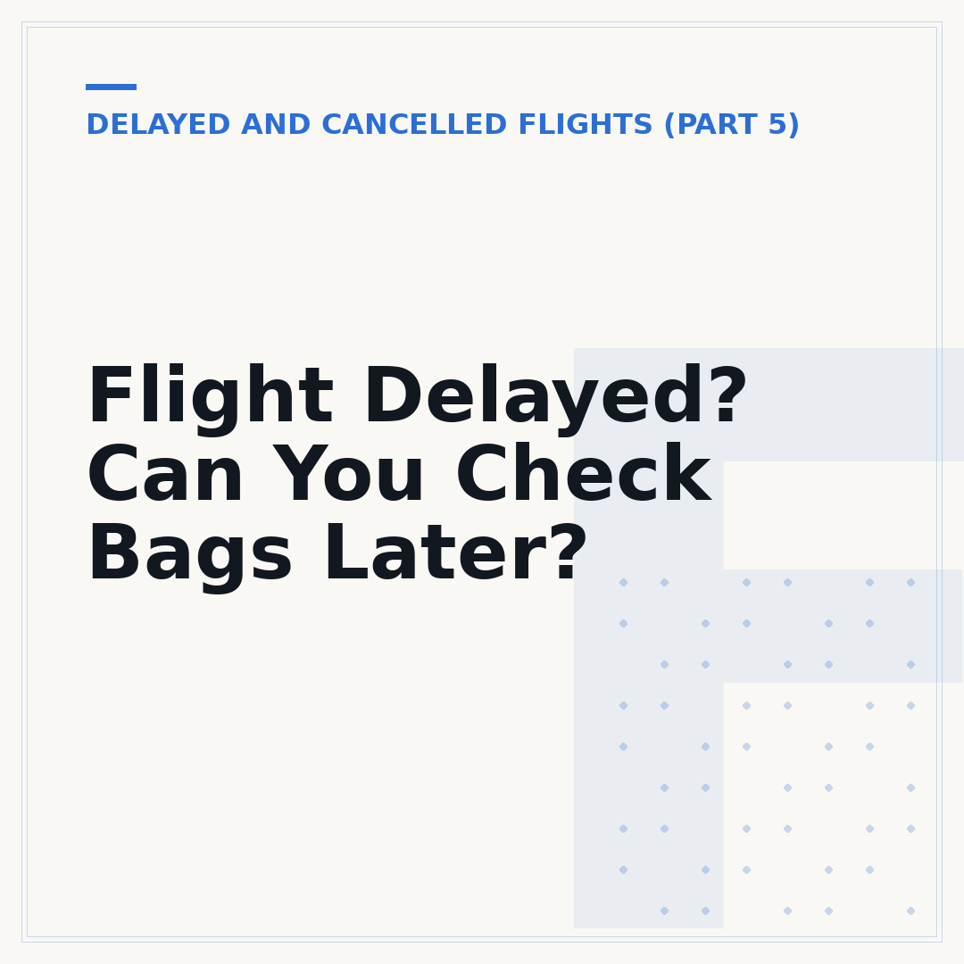 Flight Delayed? Can You Check Bags Later?