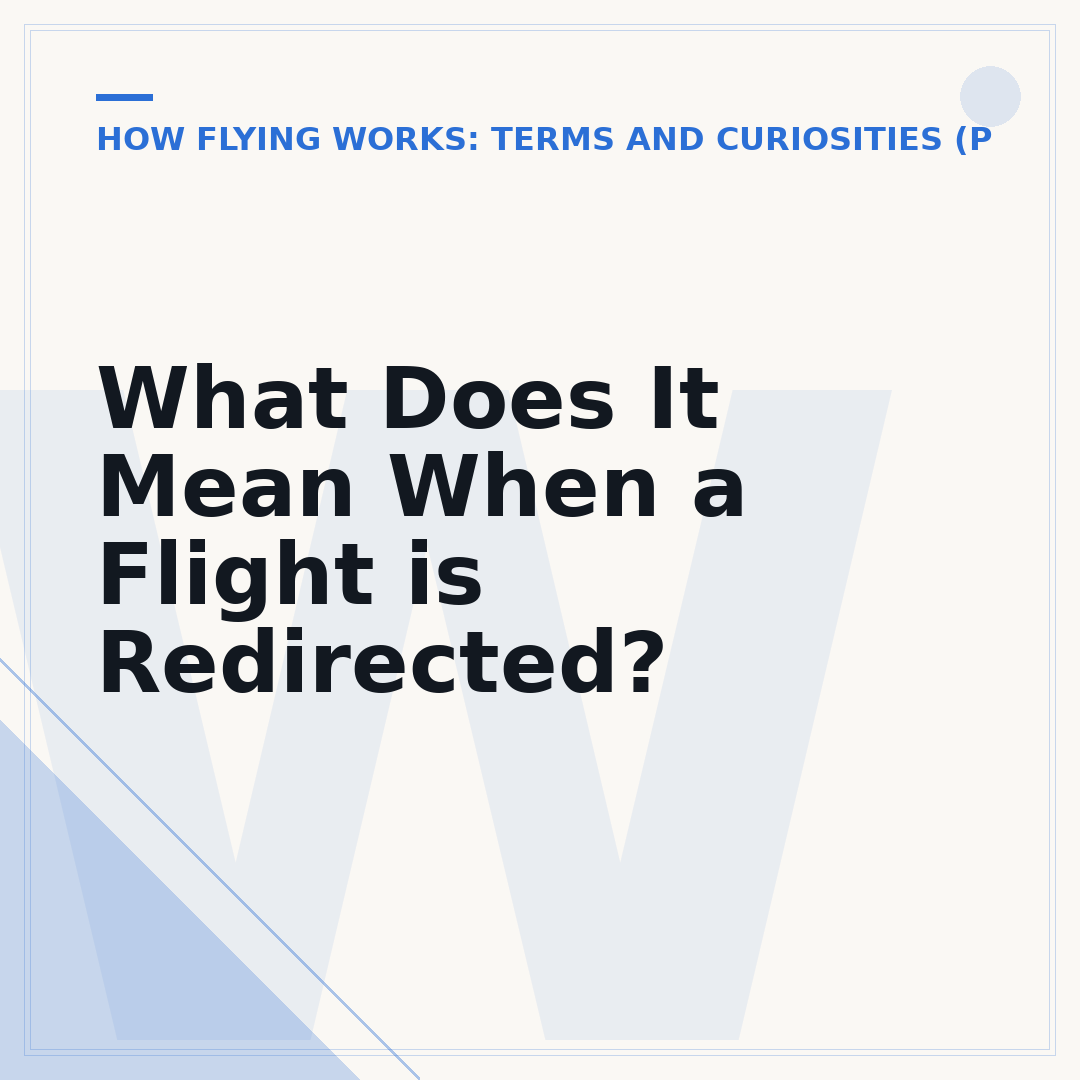What Does It Mean When a Flight is Redirected?