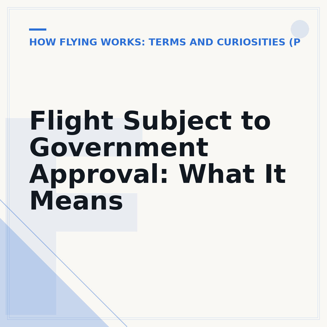 Flight Subject to Government Approval: What It Means