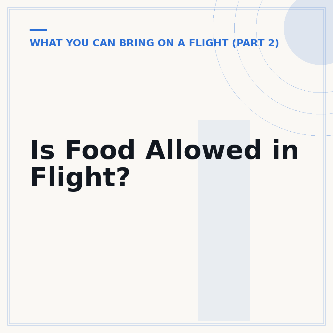 Is Food Allowed in Flight?