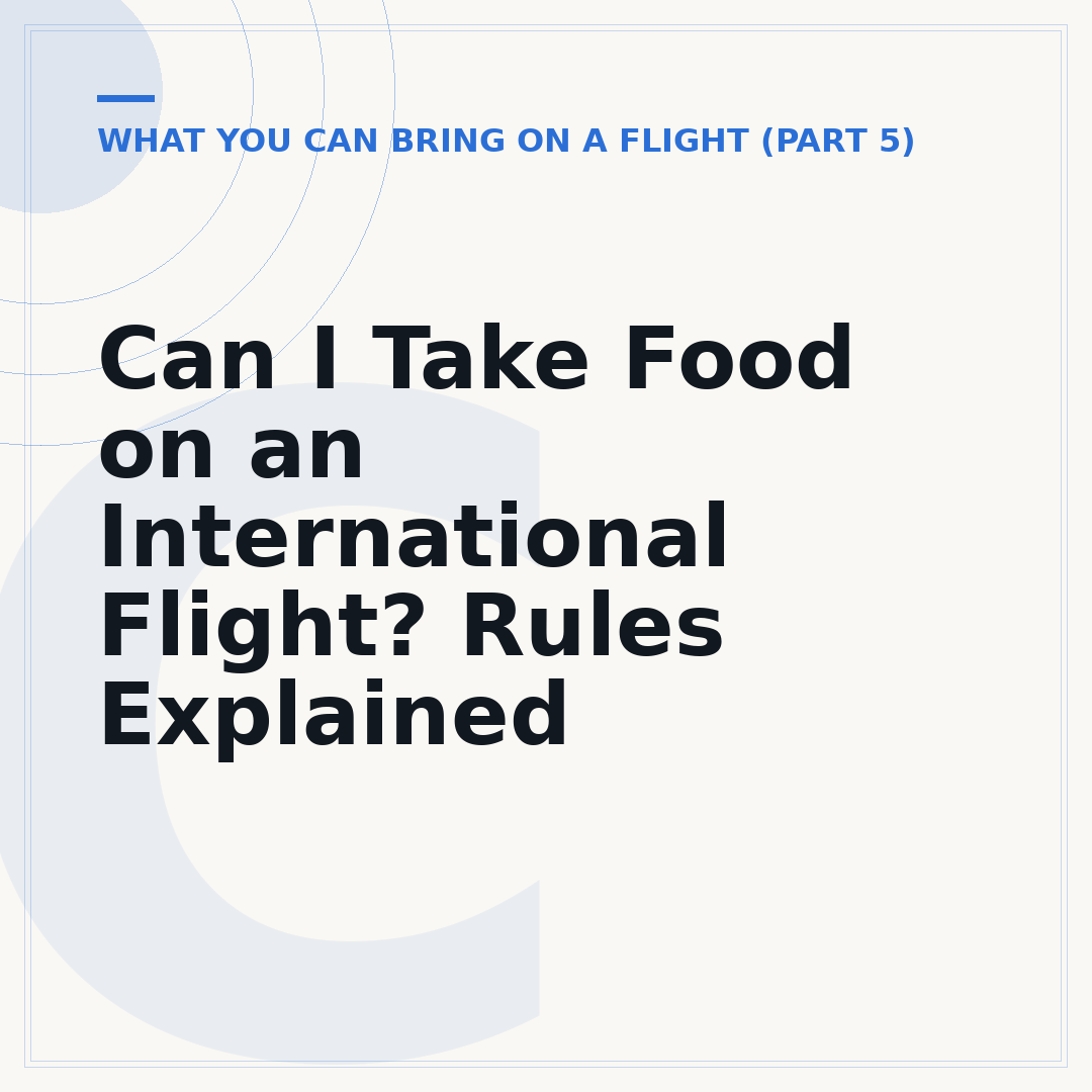 Can I Take Food on an International Flight? Rules Explained