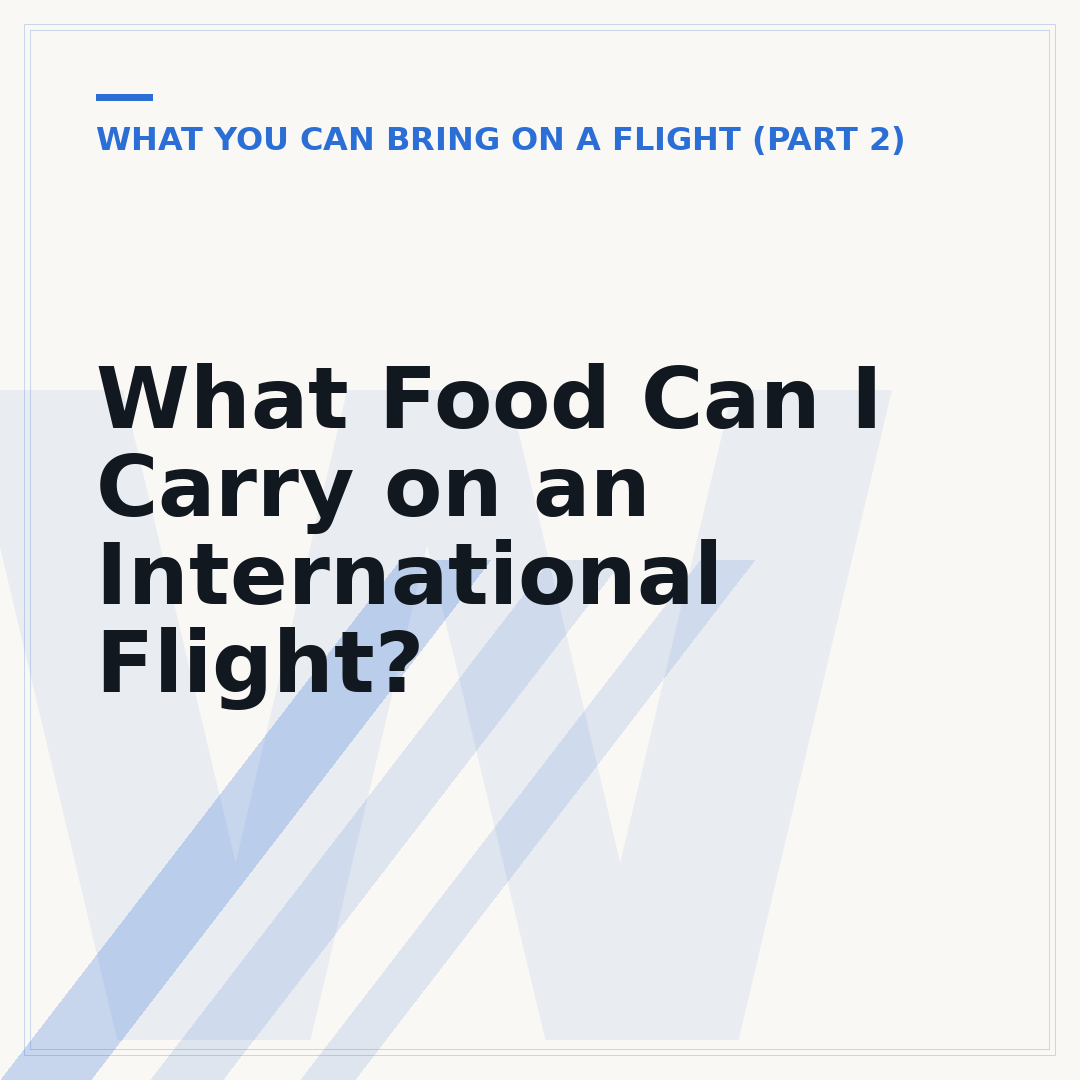 What Food Can I Carry on an International Flight?