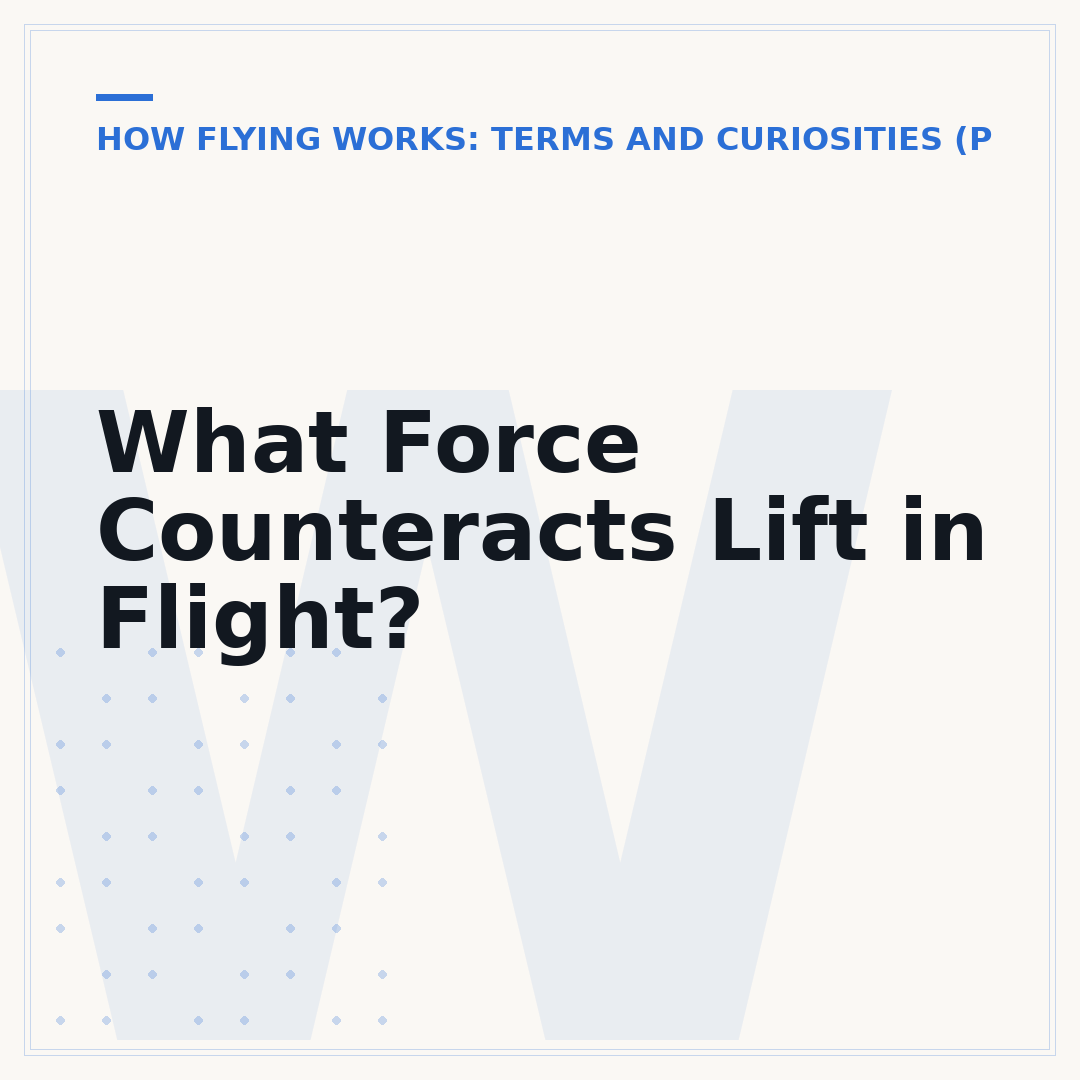 What Force Counteracts Lift in Flight?