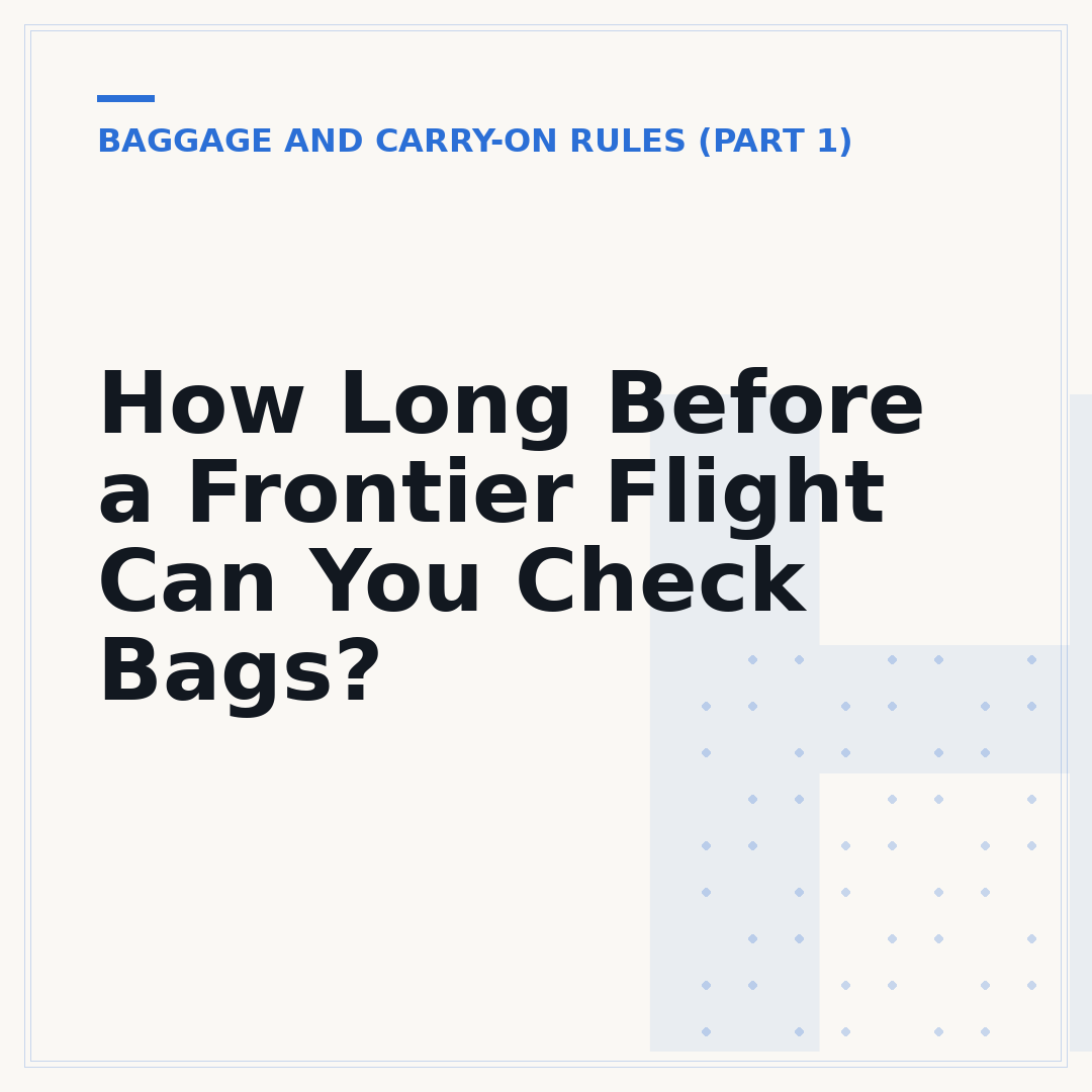 How Long Before a Frontier Flight Can You Check Bags?