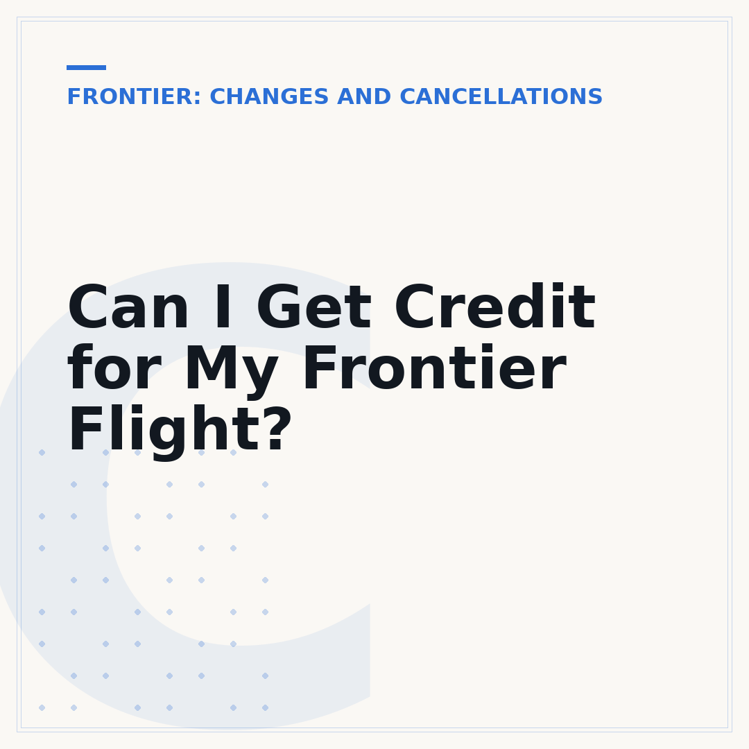 Can I Get Credit for My Frontier Flight?