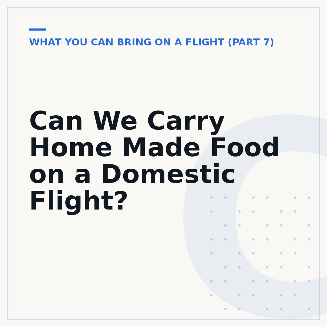 Can We Carry Home Made Food on a Domestic Flight?