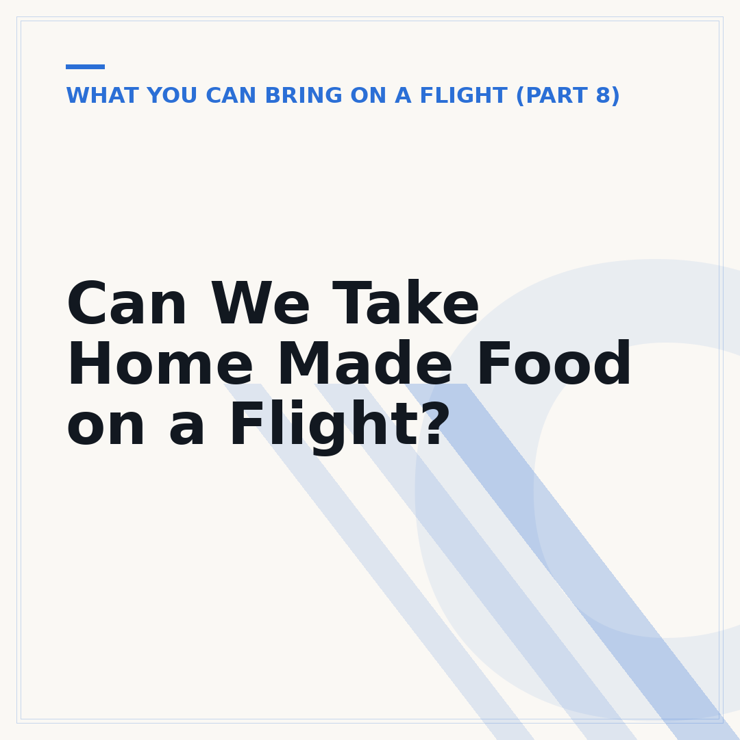 Can We Take Home Made Food on a Flight?